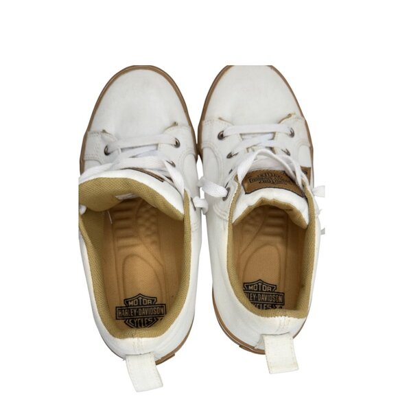 Harley-Davidson Torland Women’s 8 White Canvas Sneakers D84435 - Picture 6 of 12